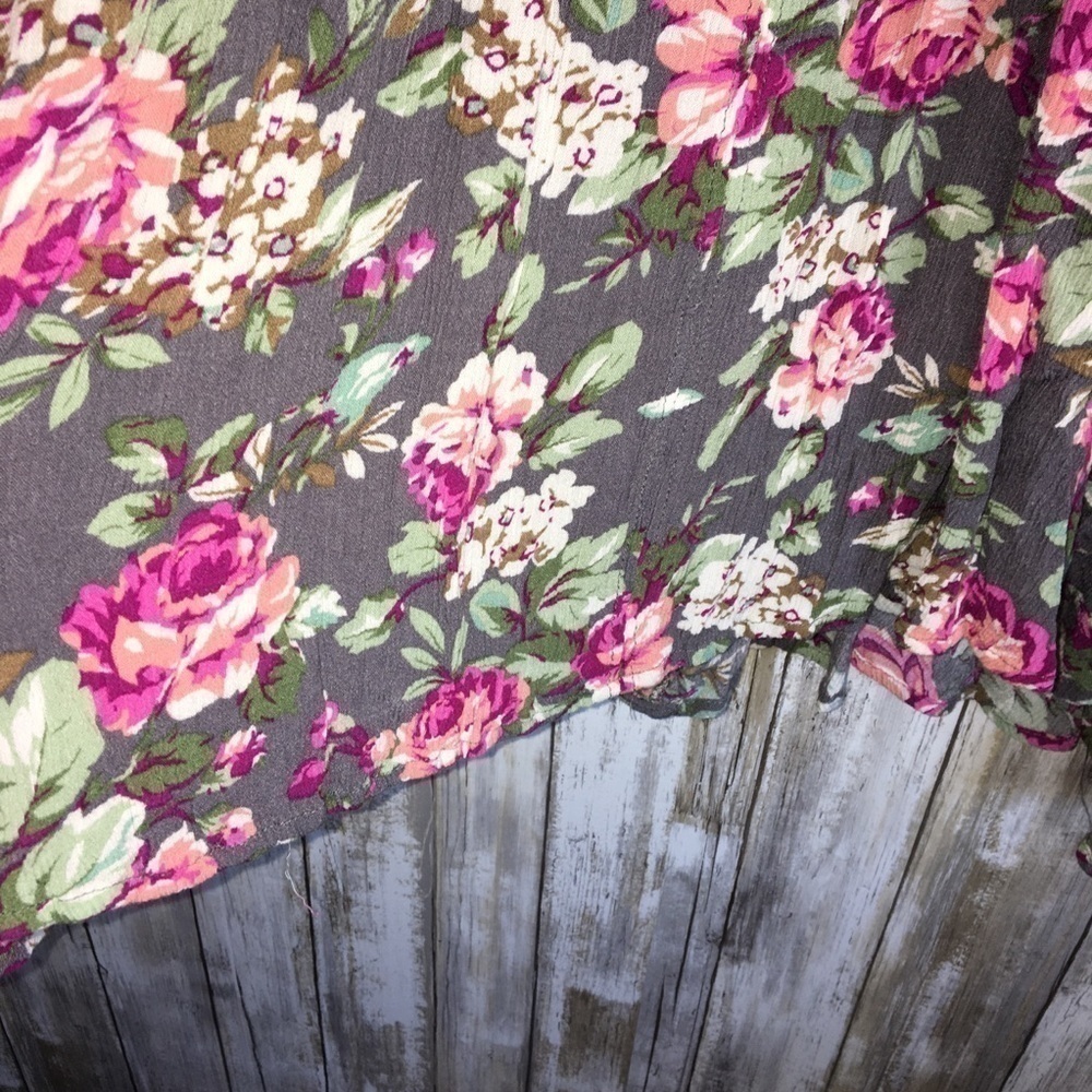 Umgee Grey Floral Dress/Tunic - Picture 4 of 6
